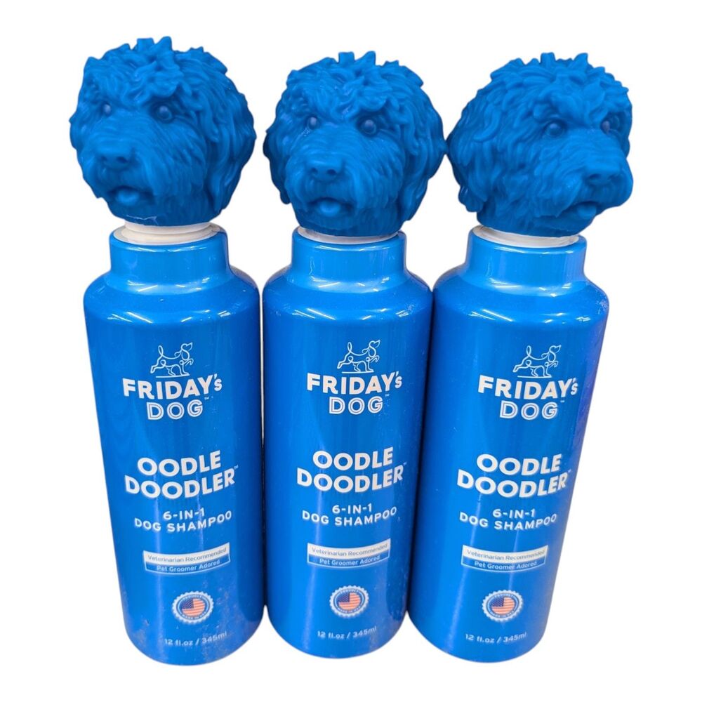 3X Fridays Dog 6-in-1 Oodler Doodler Pet Shampoo for Dogs Blue Set Of 3 New